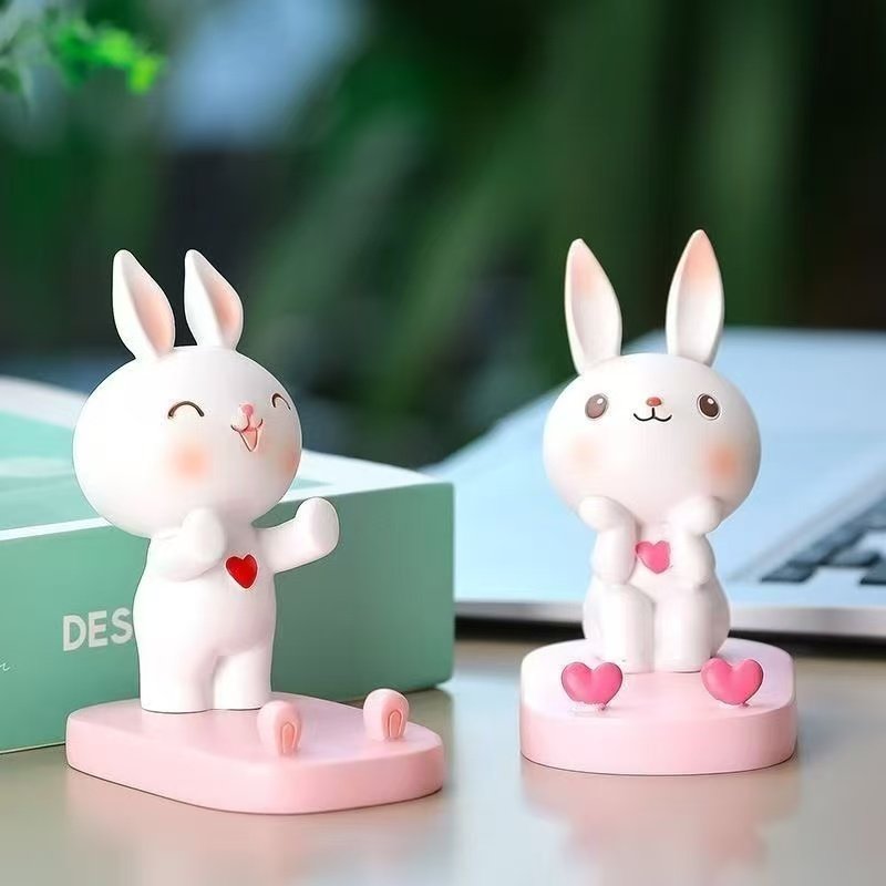可爱创意小兔子手机支架桌面办公室家居送朋友个性惊喜小礼物