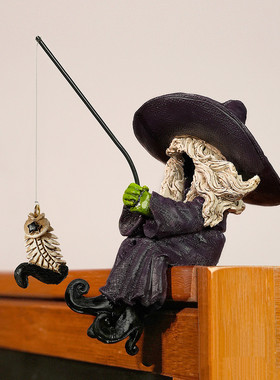 新款万圣节鬼节钓鱼摆件装饰品