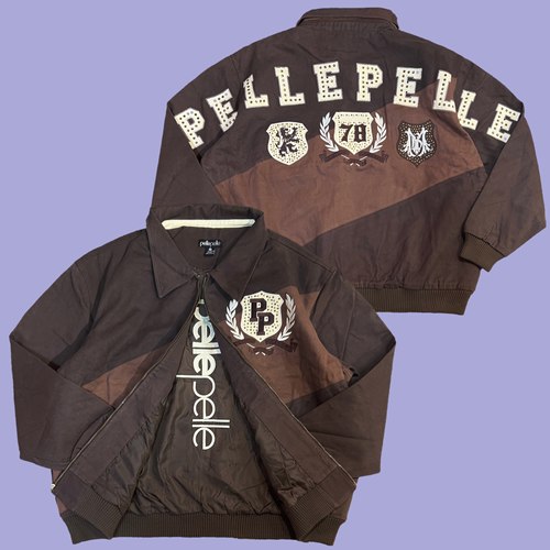 超大码绝版pellepelle美式复古90s重磅重工限量版收藏品夹克外套