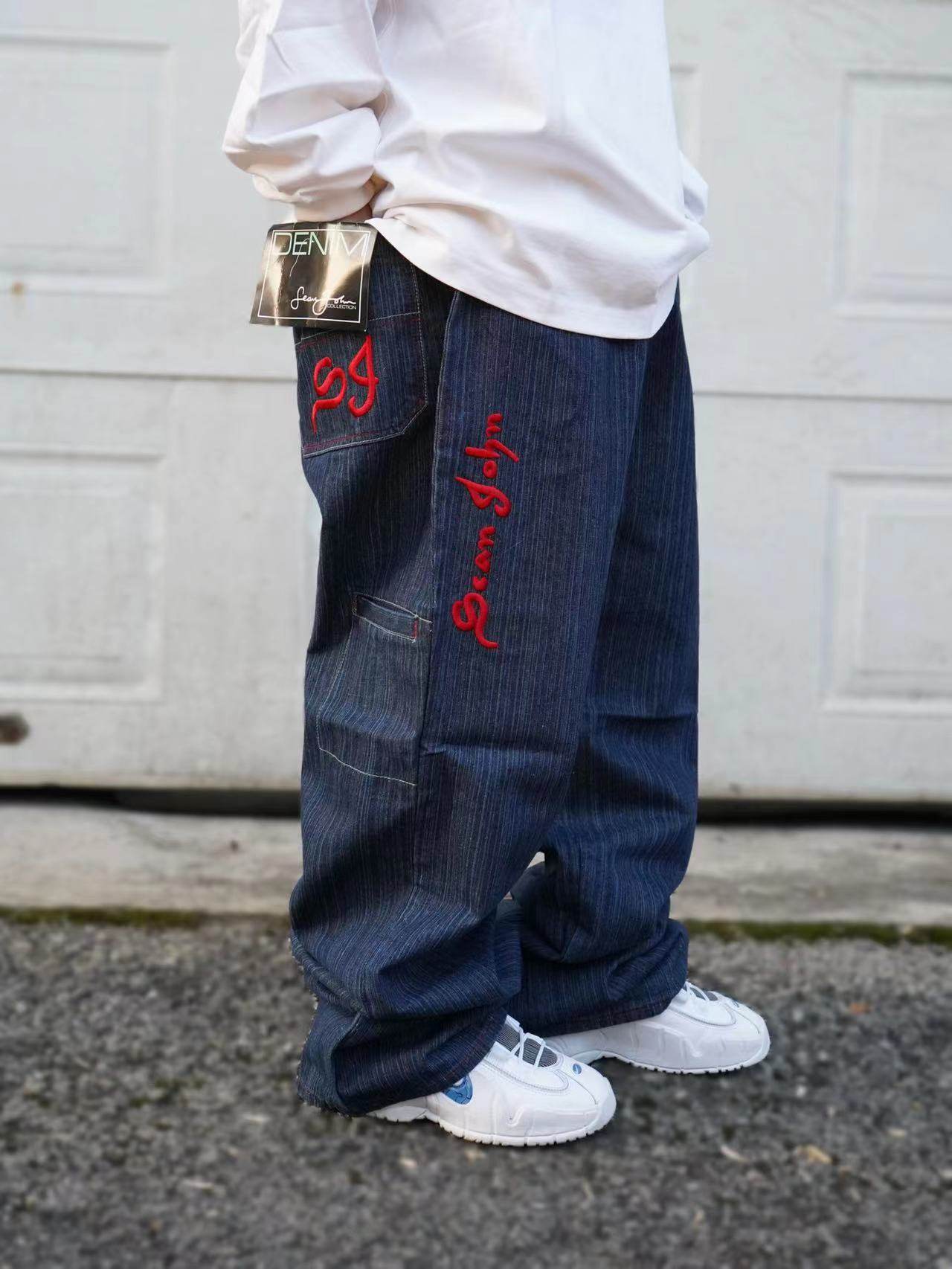 Seanjohn狠货重磅oldschool嘻哈oversize大码街头hiphop牛仔裤