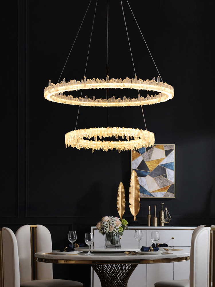 极简展厅现代简约客厅主灯高端轻奢圆形艺术卧室餐厅灯天然水晶石,家装灯饰光源,客厅吊灯,淘宝优惠券,粉丝福利购,淘宝优惠卷