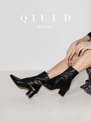 复古百搭瘦瘦靴高跟方头短靴