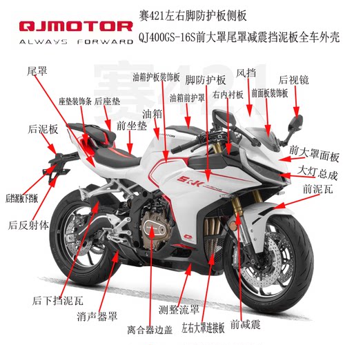 赛421全车烤漆件QJ400GS-16S护板