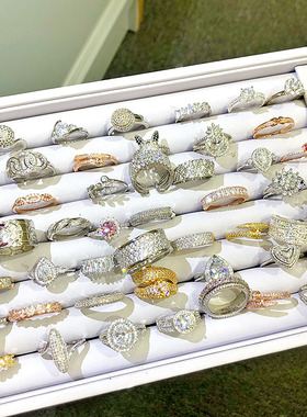 镀金锆石韩版简约微镶14K戒指