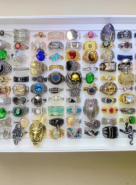 小众骷髅头做旧镶钻戒指欧美