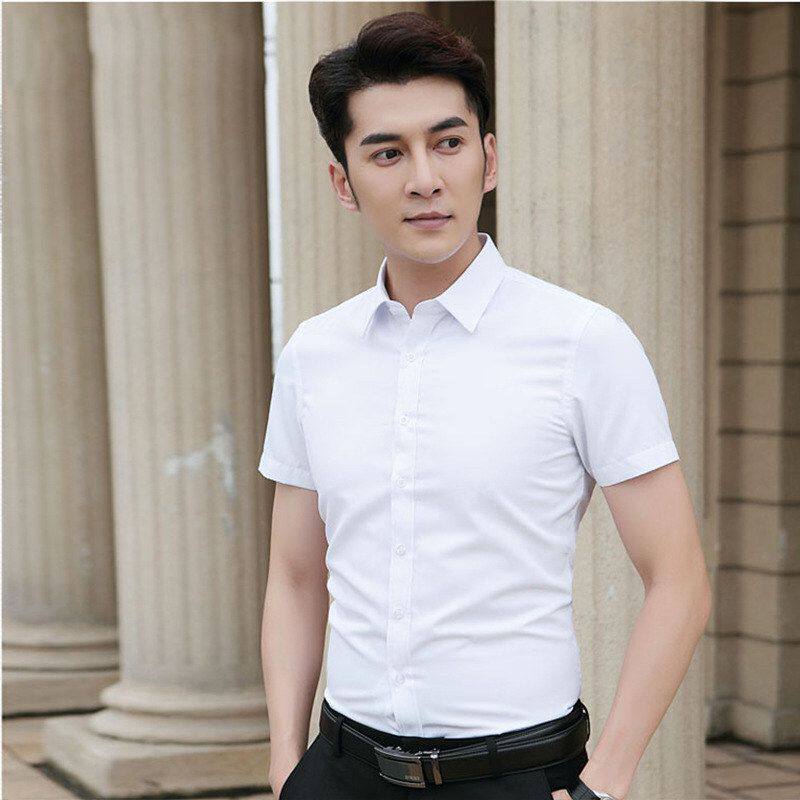 职业男式衬衫新款男装短袖衬衫白衬衫
