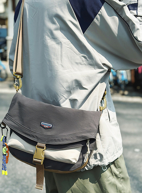 超轻潮牌斜挎包CF溯男士单肩包学生黑色潮流时尚通勤休闲运动包女