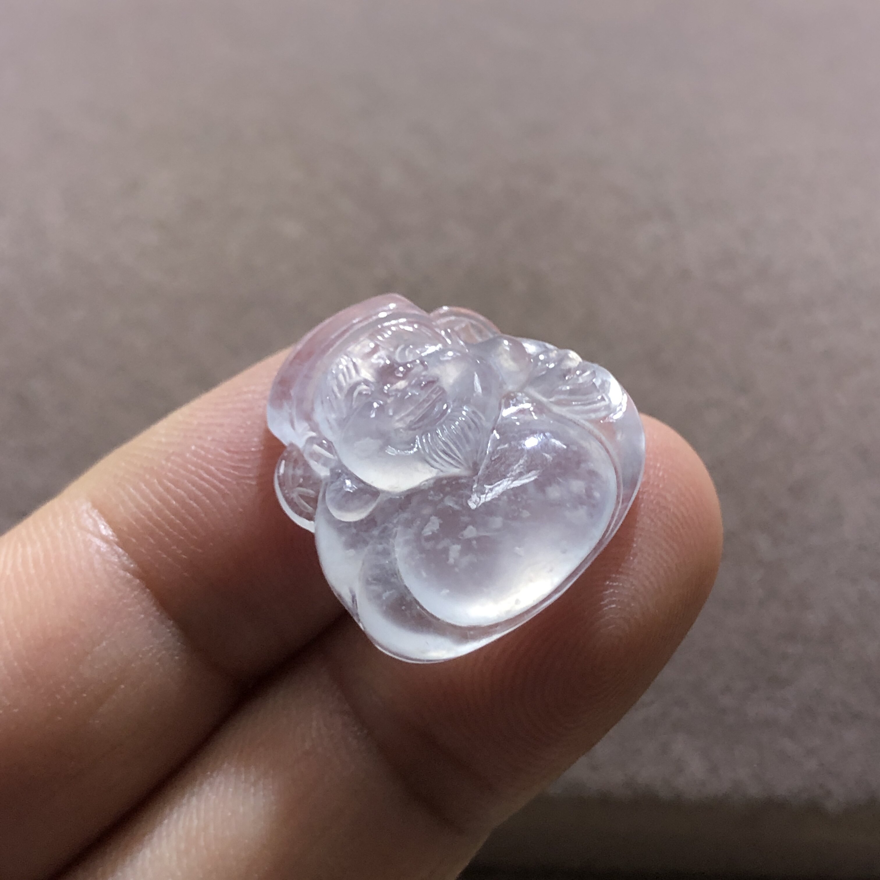 缅甸玉石a货翡翠珠宝收藏高冰种起光木那雪花棉财神爷小吊坠挂件