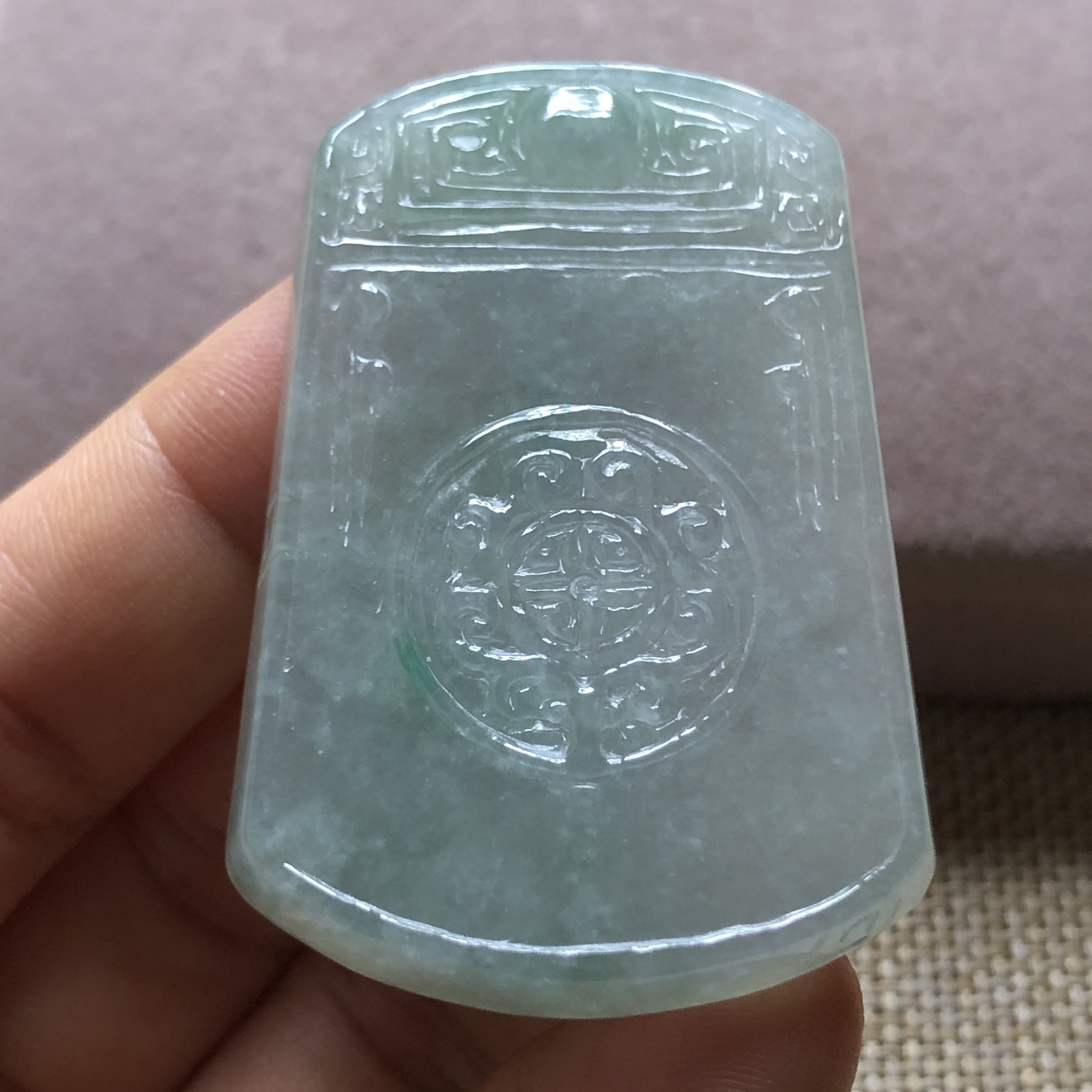 缅甸玉石A货翡翠玉雕玉器文玩老坑料冰糯种飘绿仿古玉牌挂件吊坠