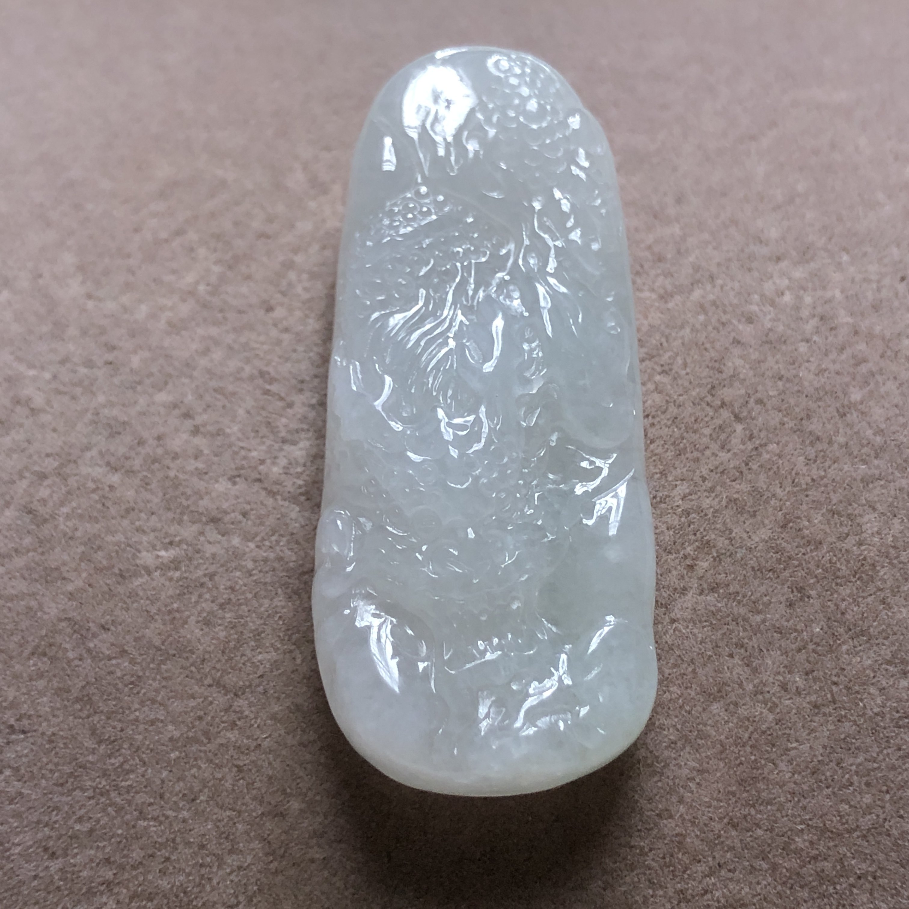 缅甸玉石A货翡翠玉雕玉器文玩老坑料冰糯种龙牌挂件吊坠捡漏价