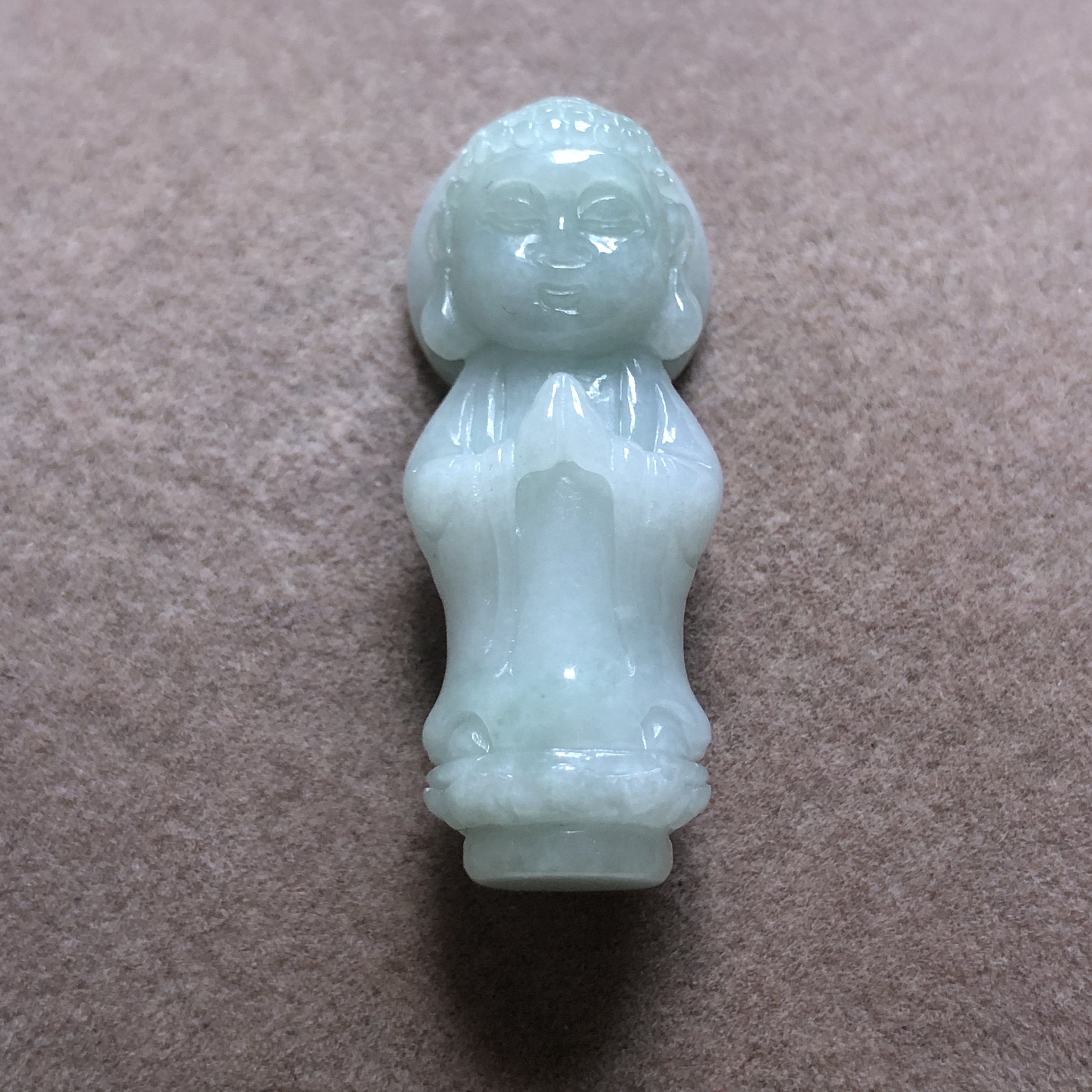 缅甸玉石A货翡翠玉雕玉器文玩冰糯种大日如来佛祖宝宝佛挂件吊坠