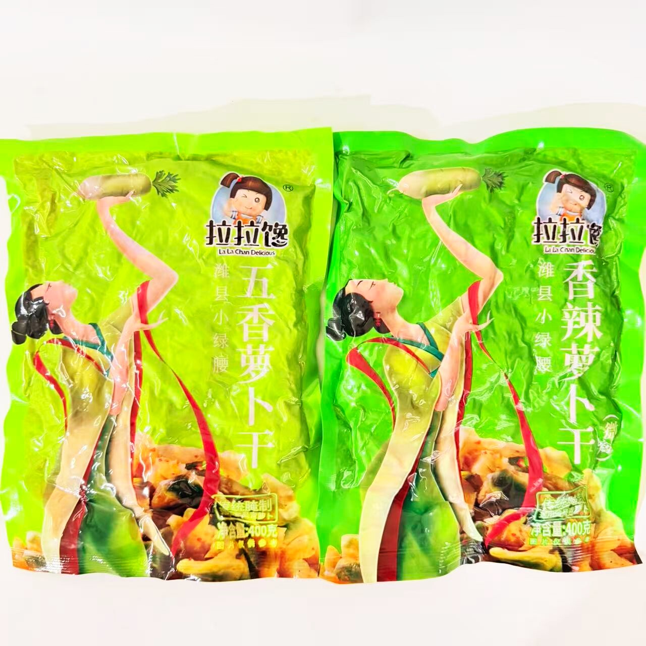拉拉馋潍县五香香辣萝卜干400克大袋装爽脆下酒饭酱腌咸外婆泡菜