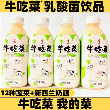 牛吃菜12种蔬菜复合新西兰奶源儿童乳酸益生菌饮料380ml早餐酸奶