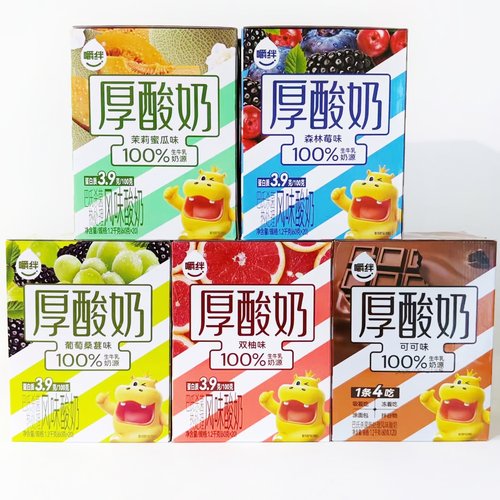 嚼绊厚酸奶双柚可可葡萄桑葚茉莉蜜瓜森林莓发酵风味酸奶早餐零食