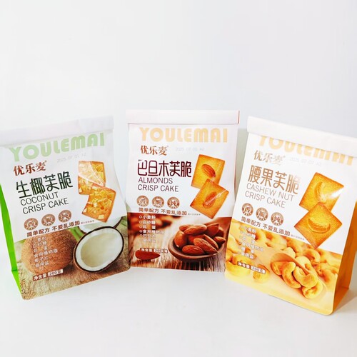 优乐麦生椰腰果巴旦木坚果芙脆200克即食酥脆饼干蛋糕零食批发