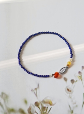 VerGem原创天然原矿无任何优化青金石手串女 小众设计手链女