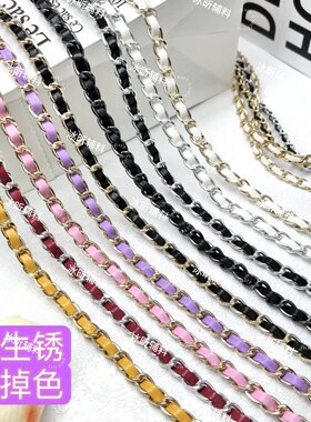 金属多款彩色pu链条手工连衣裙