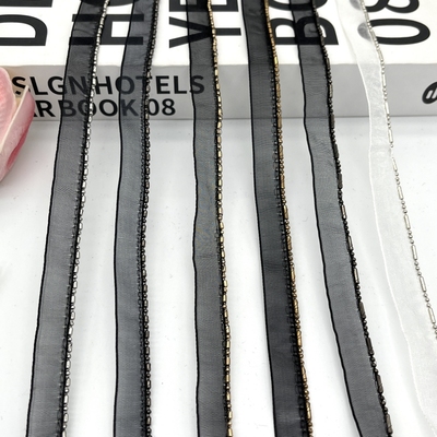 小香风金银色金属管珠嵌条铜链边条手工DIY衣领袖口裤边装饰辅料