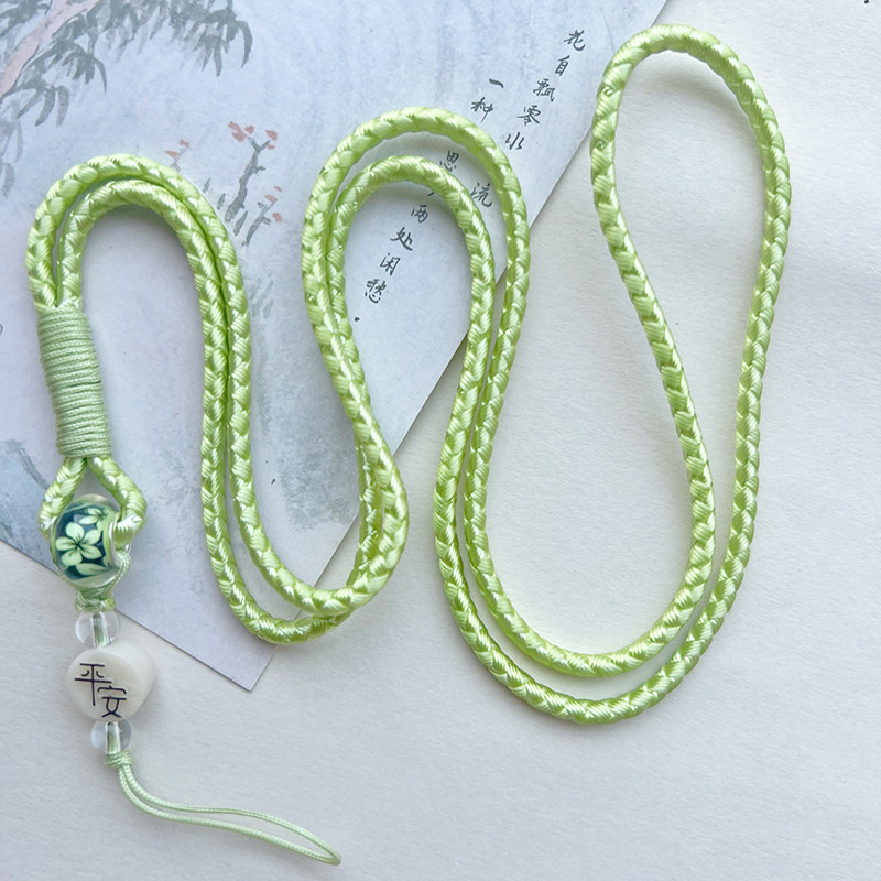 原创手工编织长款挂脖手机链