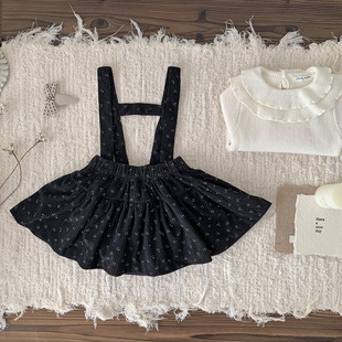 小洛特73-110秋冬ins 背带包屁半裙 灯芯绒坑条碎花a摆吊带裤裙