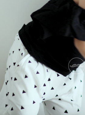 小洛特、儿童白色黑色三角图案100棉舒适 五分裤 七分裤pp裤中裤