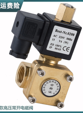 0955305常开电磁阀水气阀 高压16公斤空压机排气阀2分4分 220v24