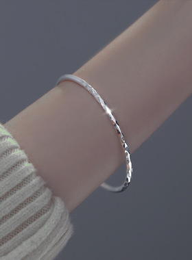 999足银手镯小众设计感情侣百搭