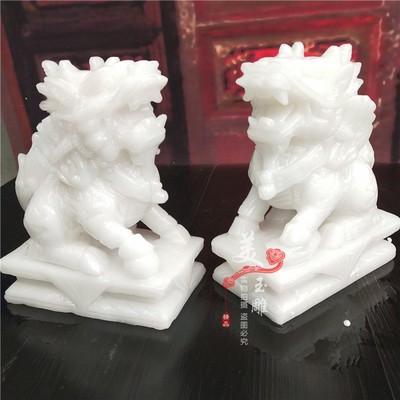 玉石麒麟客厅摆件天然玉石新房