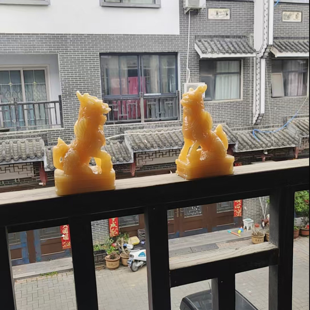 天然玉石雕刻黄玉麒麟摆件招财镇宅守财风水摆件家居装饰品工艺品