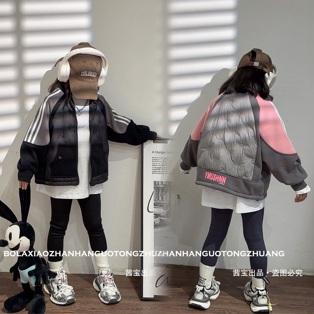 女童羽绒服轻薄款2024新款儿童秋冬洋气校服神器亲子冬季短款外套