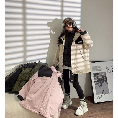 中大童内胆可拆卸90白鹅绒鹅绒服