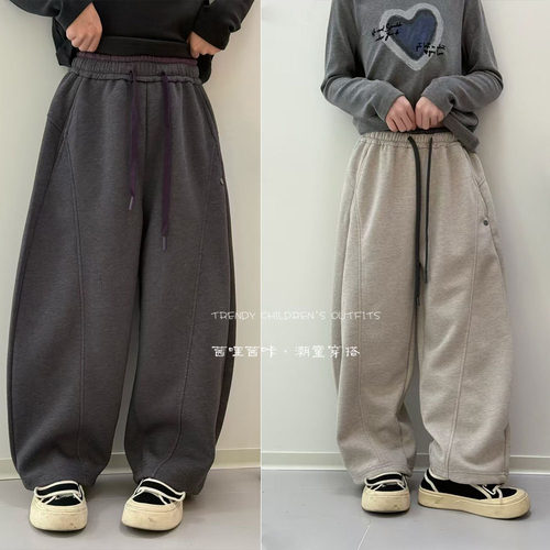 2025秋季新款男女童潮酷弯刀裤