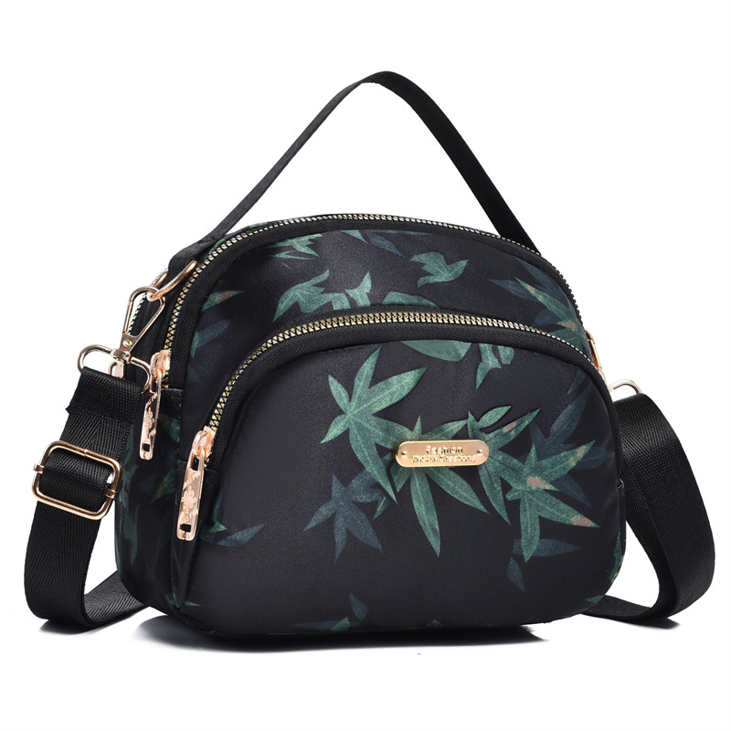 2025新款冬季小众百搭手提斜挎包时尚国风竹叶印染单肩包女士