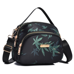 国风竹叶印染单肩包女士 小众百搭手提斜挎包时尚 2025新款 冬季