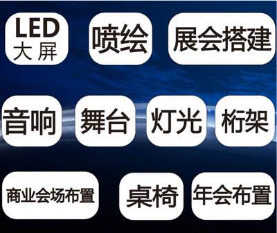 厦门年会搭建 舞台活动背景板 签到墙喷绘墙 音响投影灯光租赁