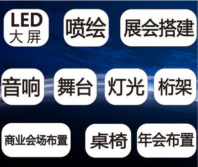 黄南年会搭建 舞台活动背景板 签到墙喷绘墙 音响投影灯光租赁