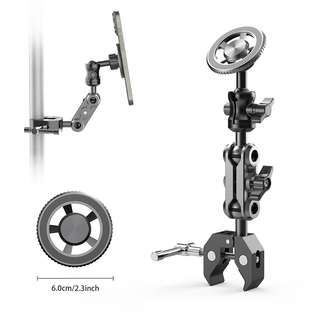 金属多功能手机支架magsafe磁吸话筒架婴儿车动感单车户外新款