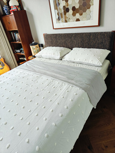 外贸精品加厚纯棉剪花枕套双人被套单品配全棉质感三件套纯色素色