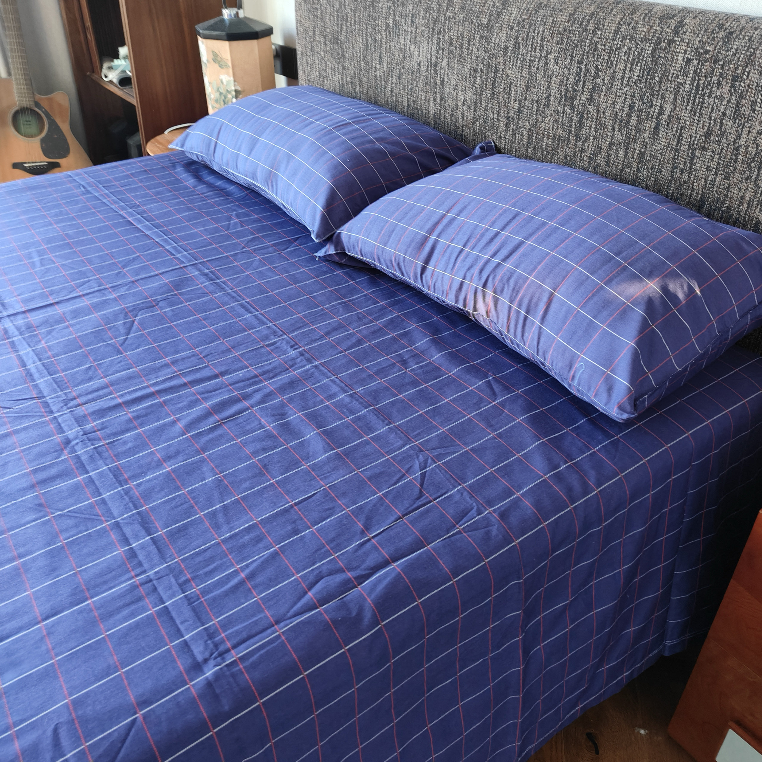 外贸出口纯棉斜纹双人床单被套枕套单品全棉中性印花可配四件套