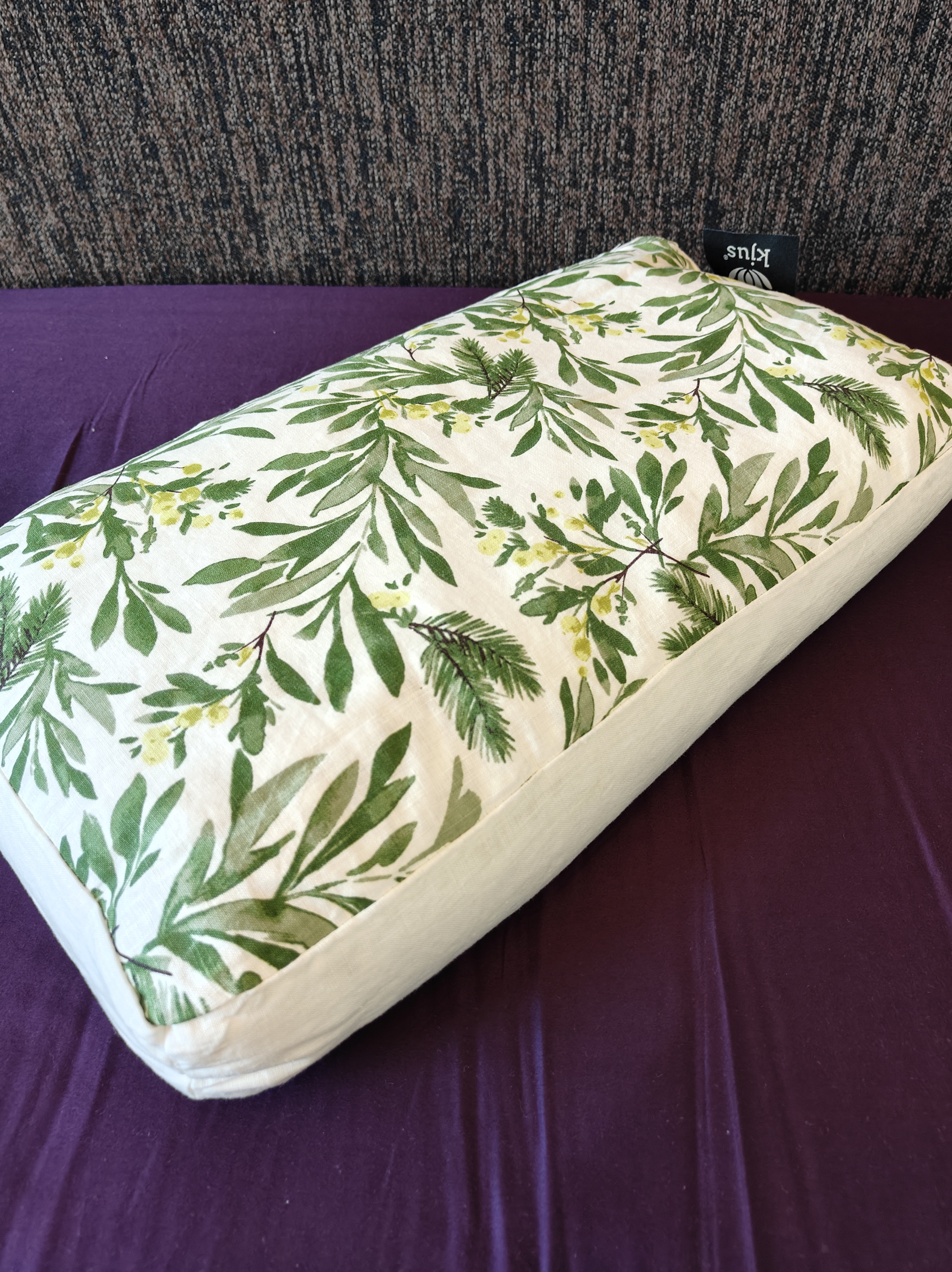 外贸出口吸汗透气凉爽舒适亚麻枕头立体高荞麦壳薰衣草枕芯可拆卸