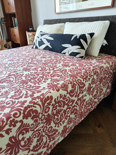 外贸出口加厚亚麻竹节双人床单厚实舒适凉感印花床品单件1.8床用