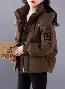 羽绒棉服女短款2025年冬季新款加厚棉衣宽松时尚洋气流行棉袄外套