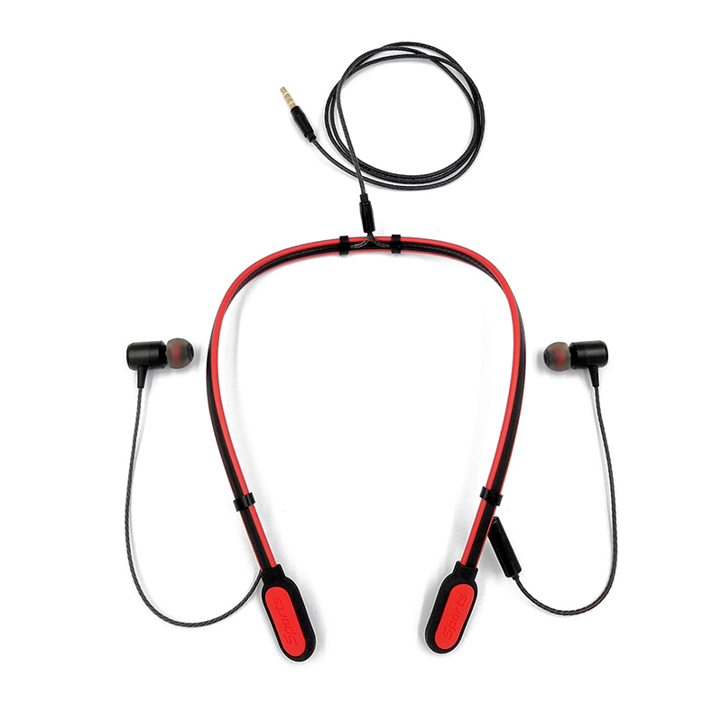 耳机入耳式超重低音炮手机电脑通用耳机有线带项圈便携式运动耳机
