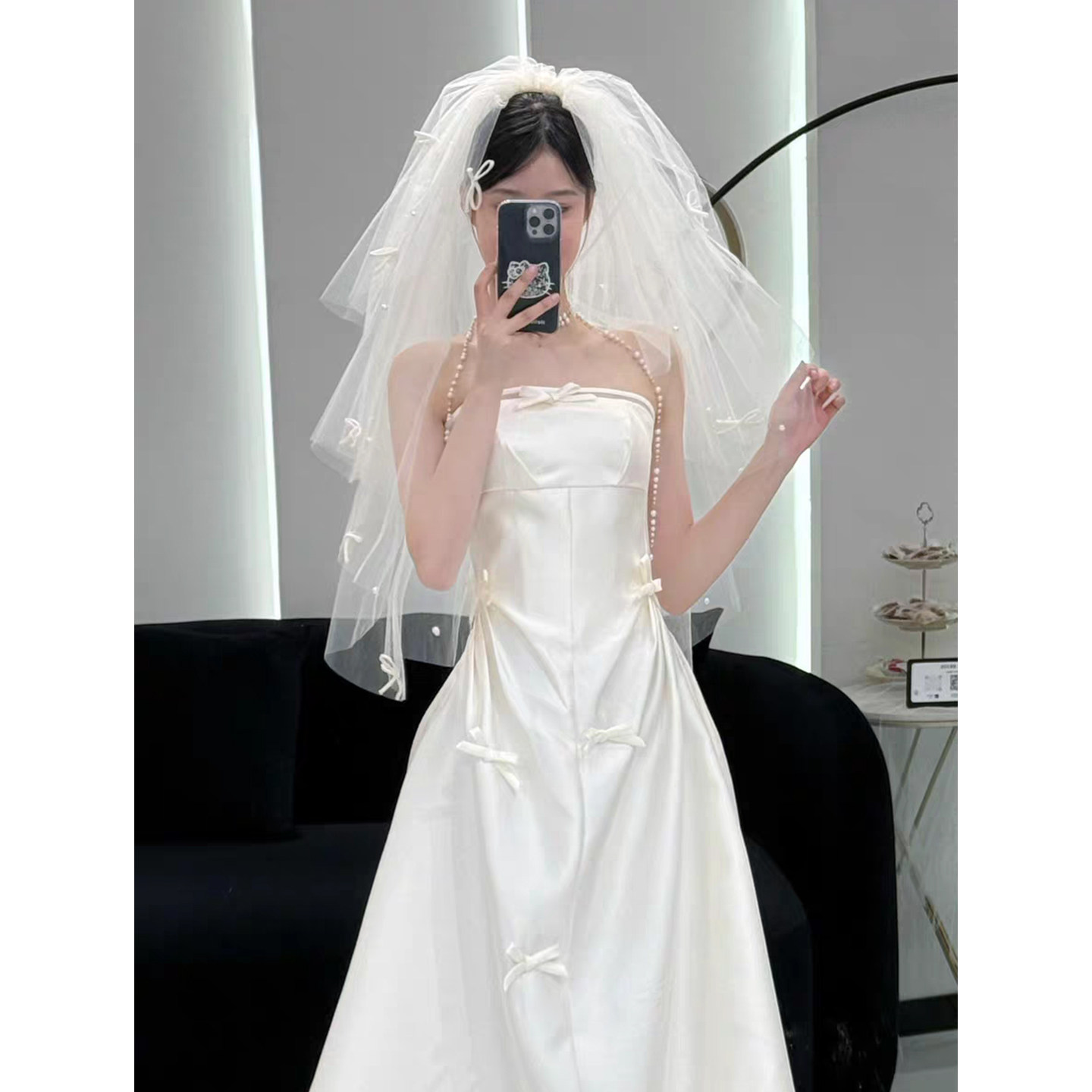 头纱新娘森系超仙钉珠婚礼主婚纱
