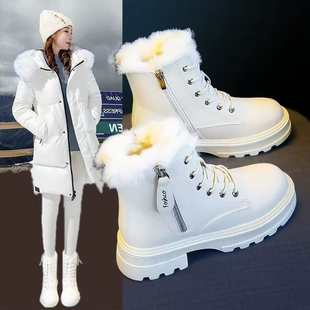 雪地靴女冬季2025年新款加绒加厚洋气马丁靴女鞋靴子短靴学生棉鞋