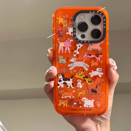 CASE可爱花园小狗活力橙色iPhone17Promax手机壳适用苹果17p/16/15/14/plus/13/promax防摔手机壳多巴胺12pro