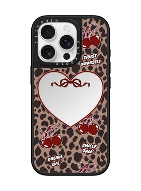 CASE Top Girl Studio豹纹樱桃爱心适用于苹果17pro手机壳iPhone17/16/15/14/promax防摔保护壳明星同款13/12