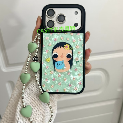 CASEOOTD绿色Yuy小玉女孩适用于iPhone17promax手机壳苹果17/16pro/15/14/promax防摔保护壳贝母磁吸13壳1211