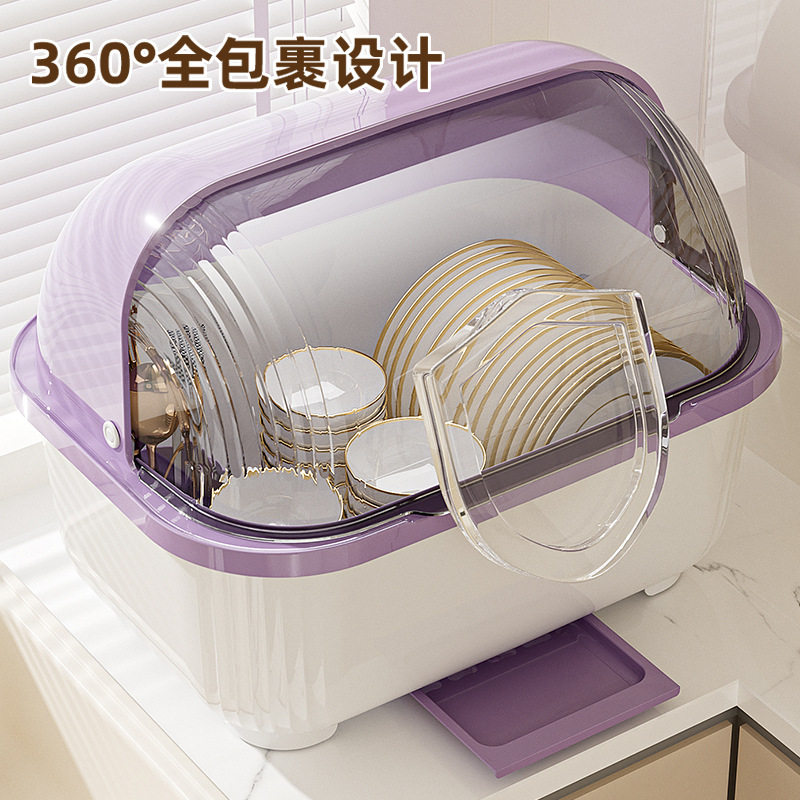 厨房碗碟收纳架带盖防尘沥水置地