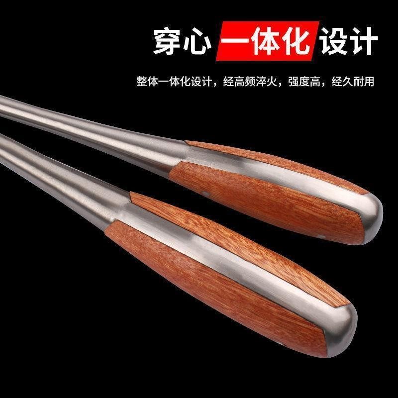 一字夹柄螺丝刀通心螺丝批木柄老式可敲击起子扁型穿心螺丝刀锤通